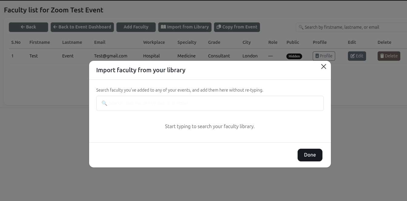 Import from library or copy from event